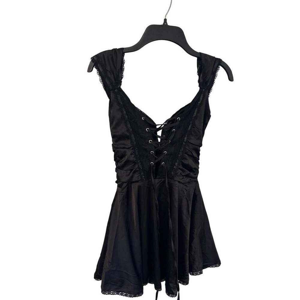 Y2K Gothic Black Corset Dress Dark Romance Fantasy Cosplay Festival  Alternative - Picture 2 of 7